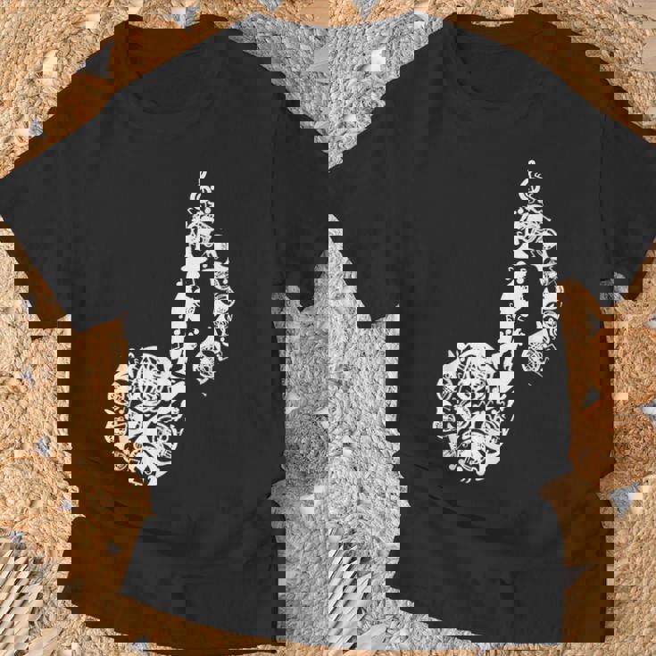 フレンチホルンのドローイング Tシャツ 高齢者への贈り物