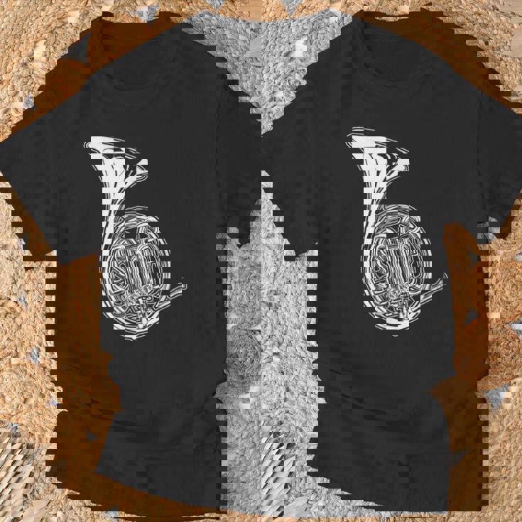 フレンチホルン製図コンサートバンドホルニスト Tシャツ 高齢者への贈り物