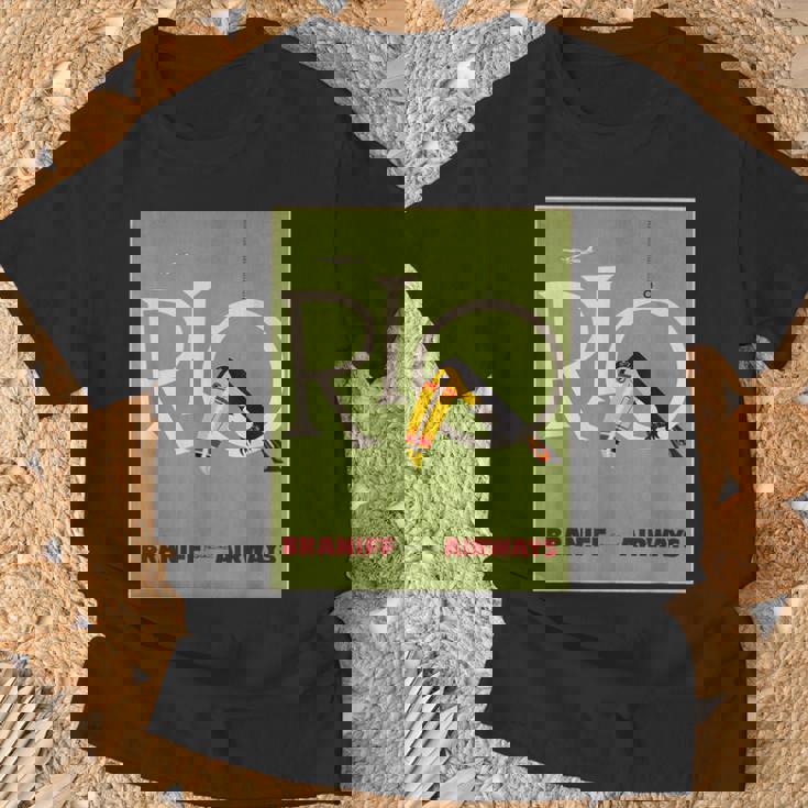 ブラジルオオハシ航空ヴィンテージ旅行ポスターリオデジャネイロ Tシャツ 高齢者への贈り物