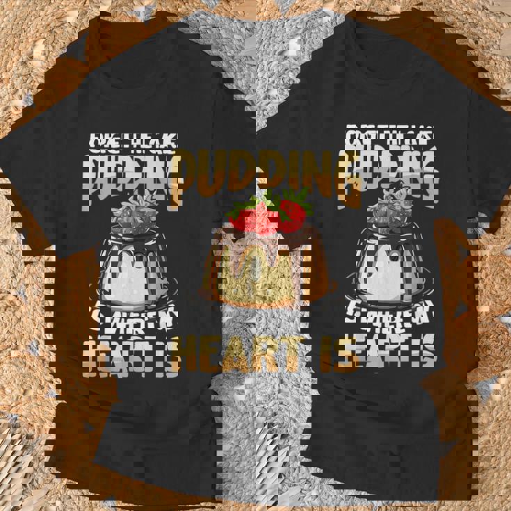 プディングはどこに私の心はチョコレートプリンの恋人 Tシャツ 高齢者への贈り物