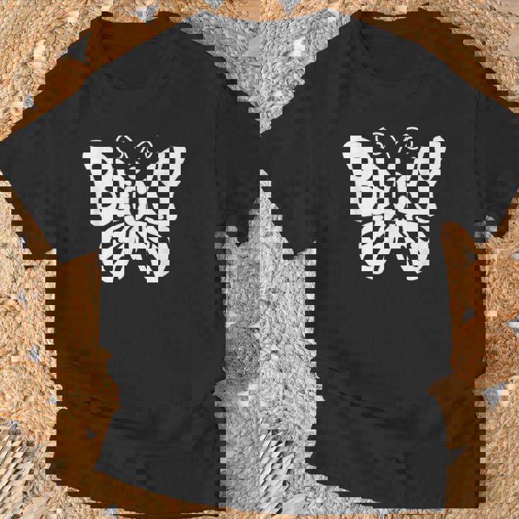 ベッキーバタフライ パーソナライズされたかわいい名前ワードアート Tシャツ 高齢者への贈り物