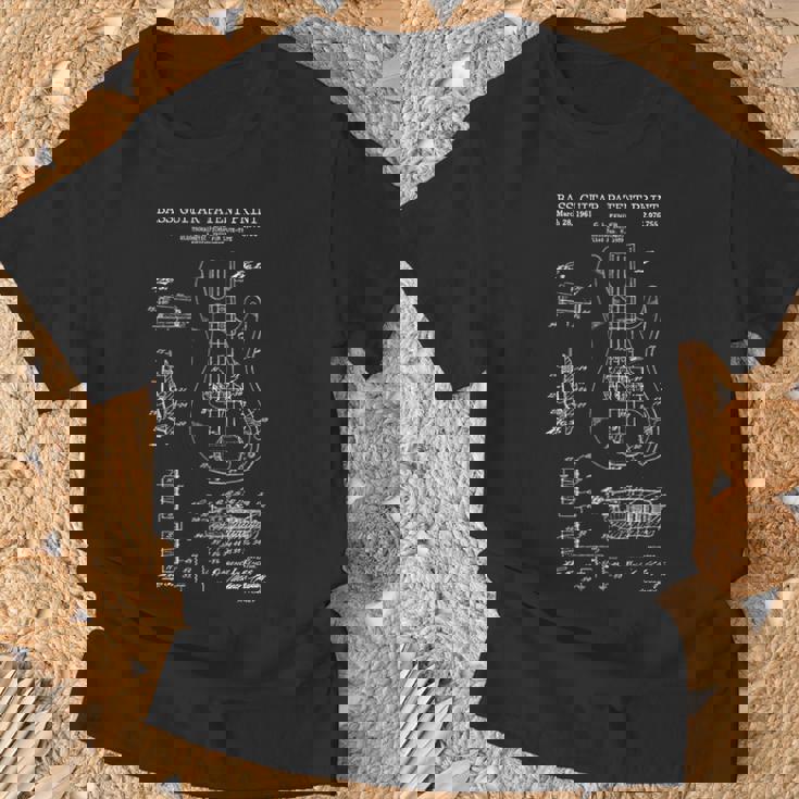 ベースギター特許プリント 1961 ヴィンテージ特許音楽 Tシャツ 高齢者への贈り物