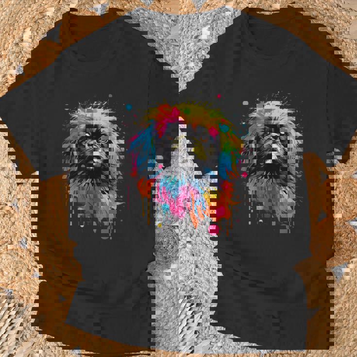 ペキニーズに描かれたペキニーズに描かれたかわいいペキニーズ犬 Tシャツ 高齢者への贈り物