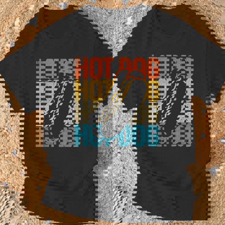 ホットドッグ 大人用 レトロ ヴィンテージ ホットドッグ Tシャツ 高齢者への贈り物