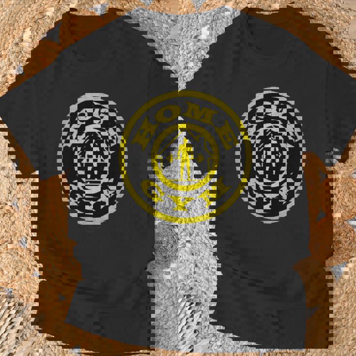 ホームジム アンティーク調ゴールドパロディー 長袖tシャツ Tシャツ 高齢者への贈り物