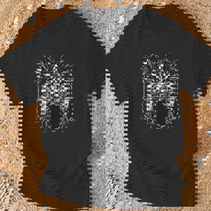 ボストンテリア演奏ドラムドラマー犬好き。 Tシャツ 高齢者への贈り物