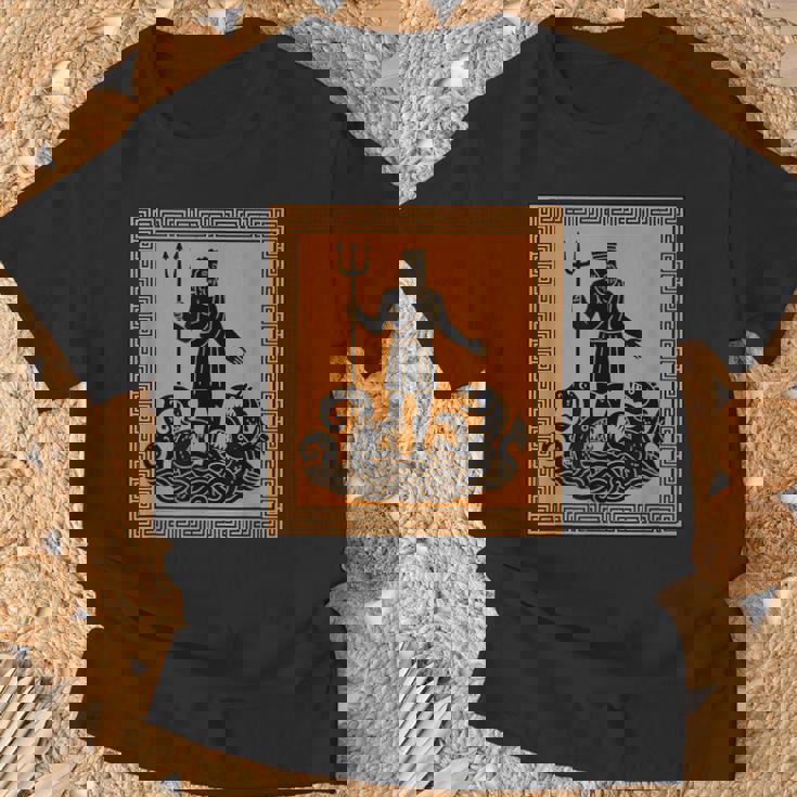 ポセイドン神 トライデント 古代ギリシャ 芸術 神話 ギリシャ神話 Tシャツ 高齢者への贈り物