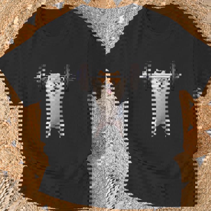 ポメラニアン イヌ 面白いtシャツ 犬 筋トレ 文字入り メンズ おもしろ 面白い 服 グッズ 文字tシャツ ネタ Tシャツ 高齢者への贈り物