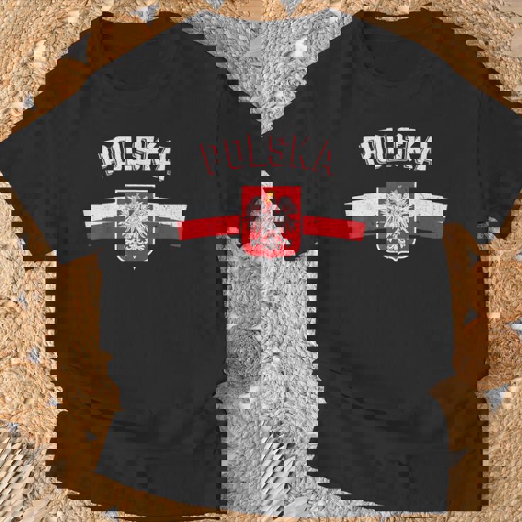 ポーランド 鷲の旗 ポーランドのためのレトロ Tシャツ 高齢者への贈り物