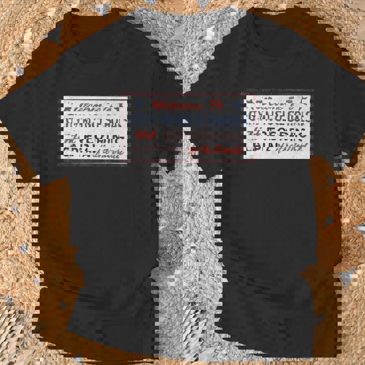 マッスルショールズ アラバマ サイン 録音 キャピタル ロック グラフィック Tシャツ 高齢者への贈り物