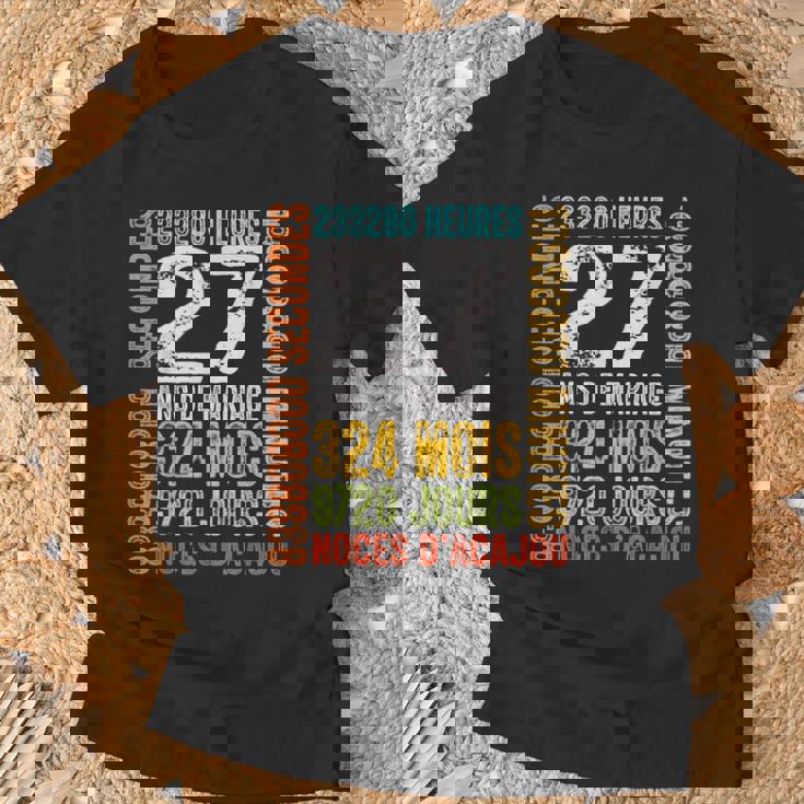 マホガニー結婚記念日、結婚27年プレゼント Tシャツ 高齢者への贈り物