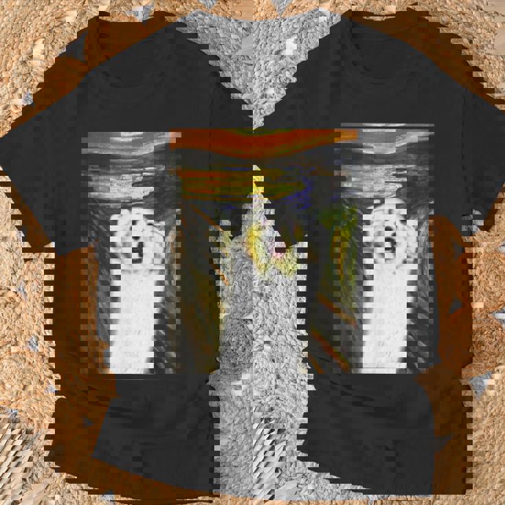 マルチーズ 面白いtシャツ 犬 ムンクの叫び かわいい メンズ 子供 おもしろ 服 グッズ ネタ わんこ Tシャツ 高齢者への贈り物