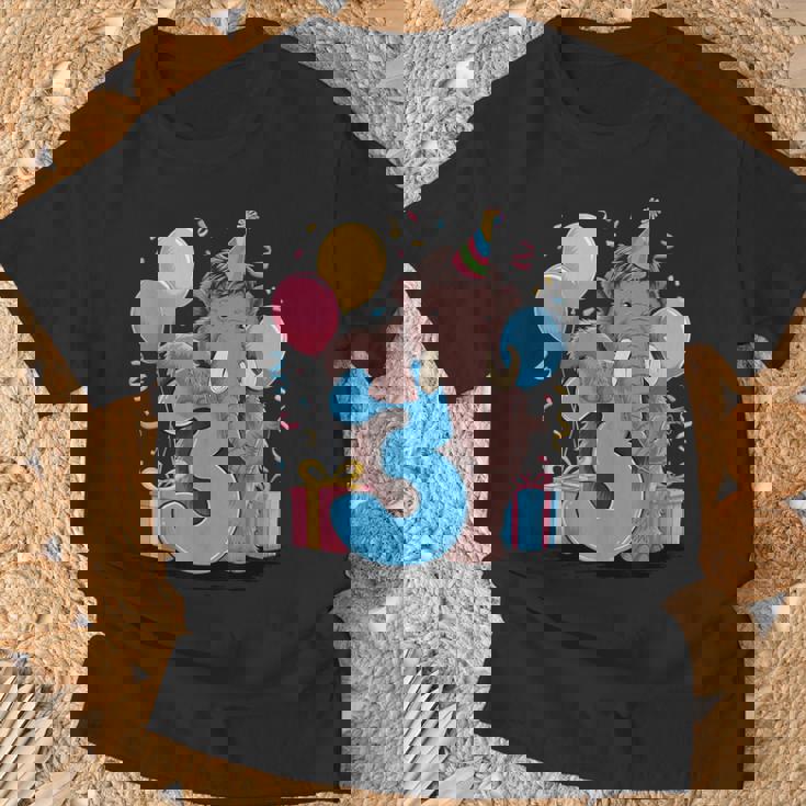 マンモス 3歳の誕生日 男の子 女の子 3歳 3歳 マンモス Tシャツ 高齢者への贈り物