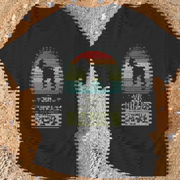 ミニチュアシュナウザー 父の日 ミニチュアシュナウザーパパ Tシャツ 高齢者への贈り物