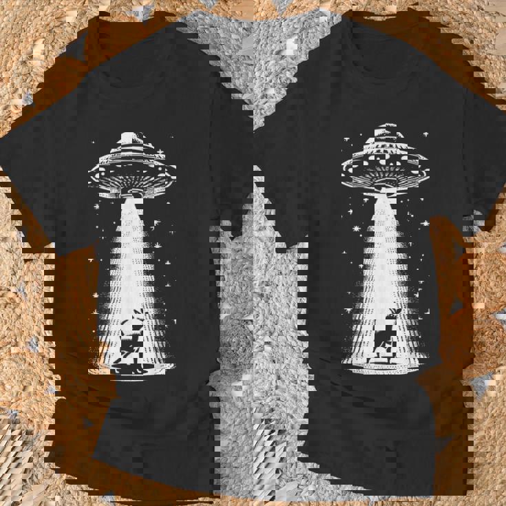 ミニチュアピンシャーママパパ犬-面白いエイリアンufo Tシャツ 高齢者への贈り物