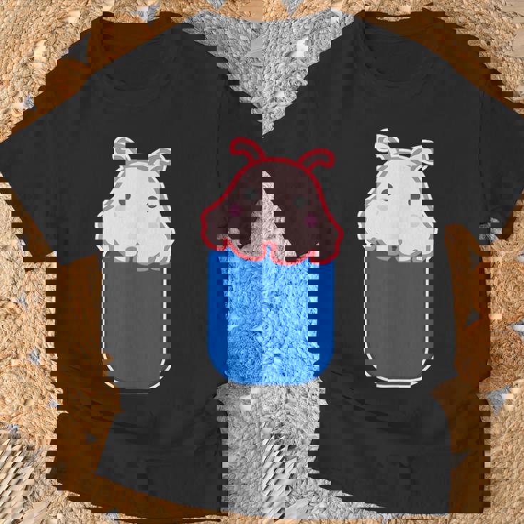 メンダコ（いん ざ ポケット）ワンポイント 胸【どうぶつフレンズ】ゆるくて かわいい 動物 グッズ イラスト 面白い Tシャツ 高齢者への贈り物