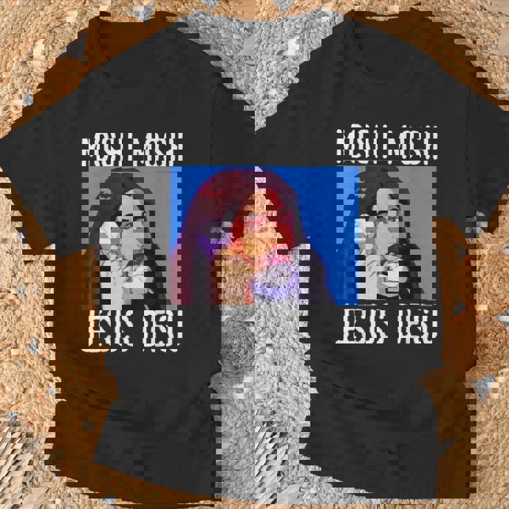 モシ・モシ・ジーザス・デス面白い Tシャツ 高齢者への贈り物