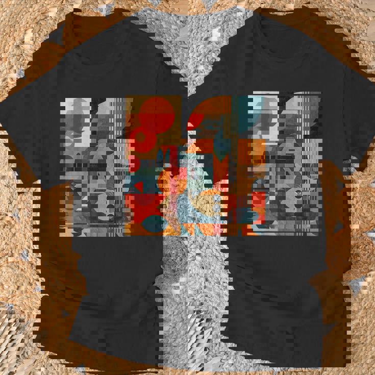 モダン 抽象 パターン ボーホー 抽象 幾何学 Tシャツ 高齢者への贈り物