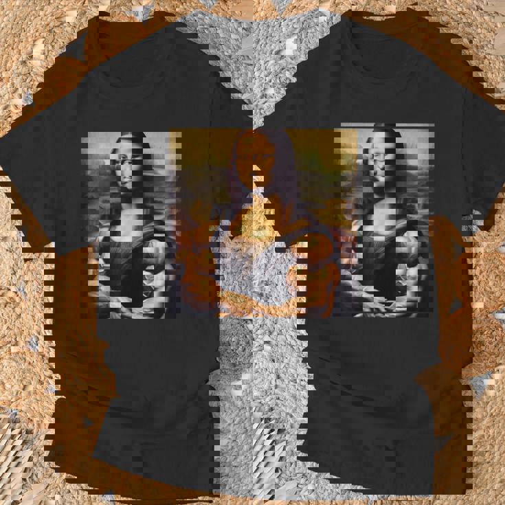 モナリザ 筋肉付き おもしろギフト Tシャツ 高齢者への贈り物