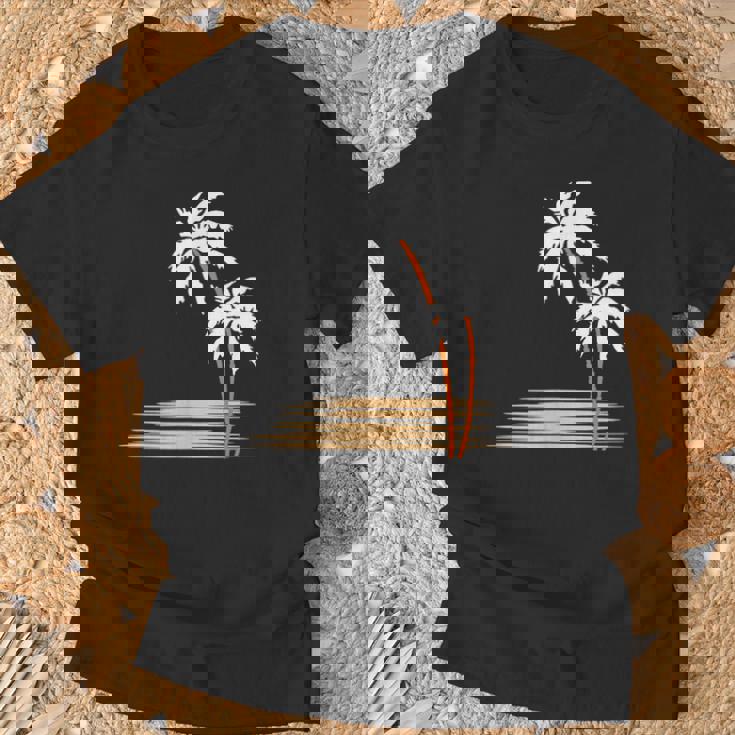 ヤシの木 夏 カラフル 胸 プリント ホリデー Tシャツ 高齢者への贈り物