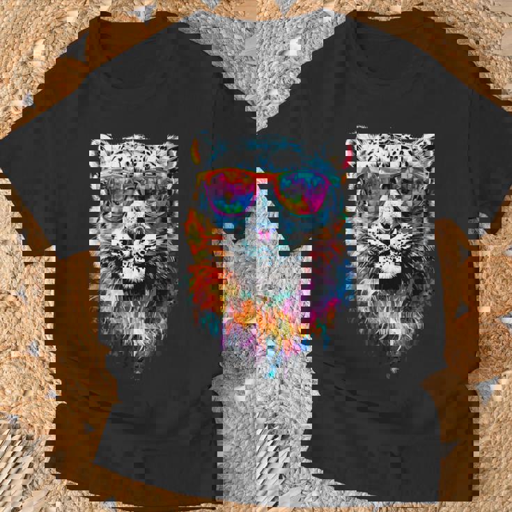 ユキヒョウ パンサー 大型ネコ科動物 ユキヒョウ Tシャツ 高齢者への贈り物