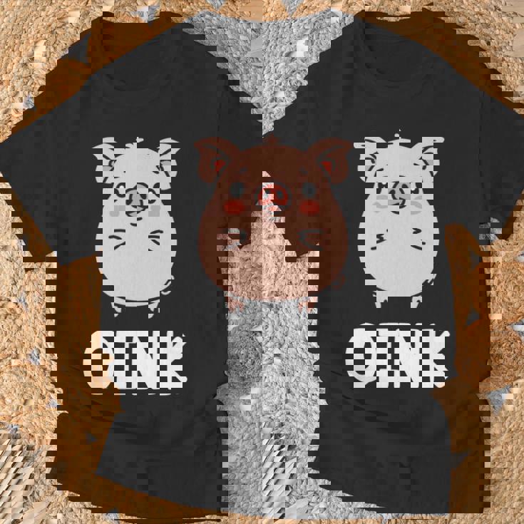 ユーモア豚 ミニマリスト かわいい 面白い豚 長袖tシャツ Tシャツ 高齢者への贈り物