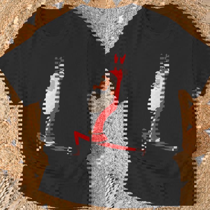 ヨガ サンタ クリスマス ワークアウト Tシャツ 高齢者への贈り物