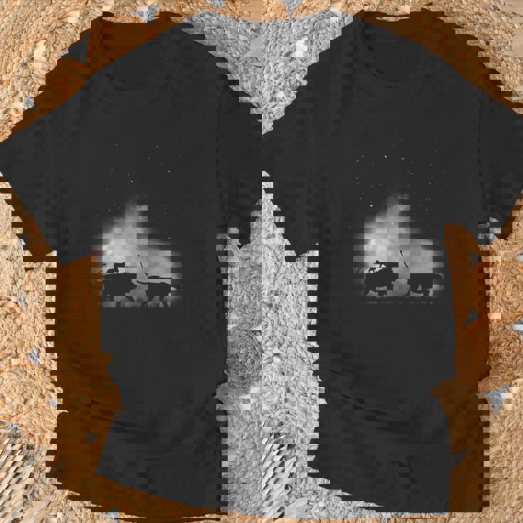 ライオンファミリー野生のアフリカ動物美しい Tシャツ 高齢者への贈り物