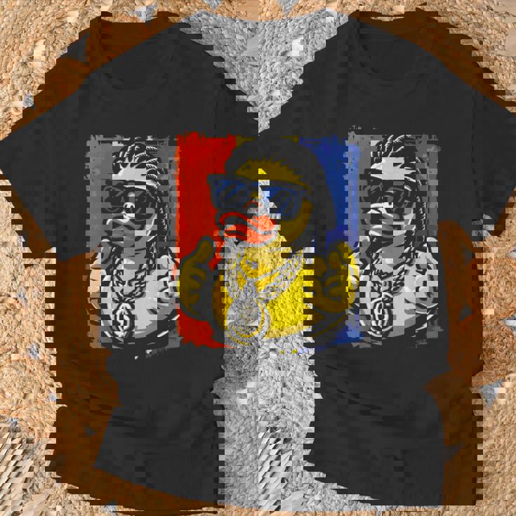 ラッパー ラバーダック ヒップホップ アヒル Tシャツ 高齢者への贈り物