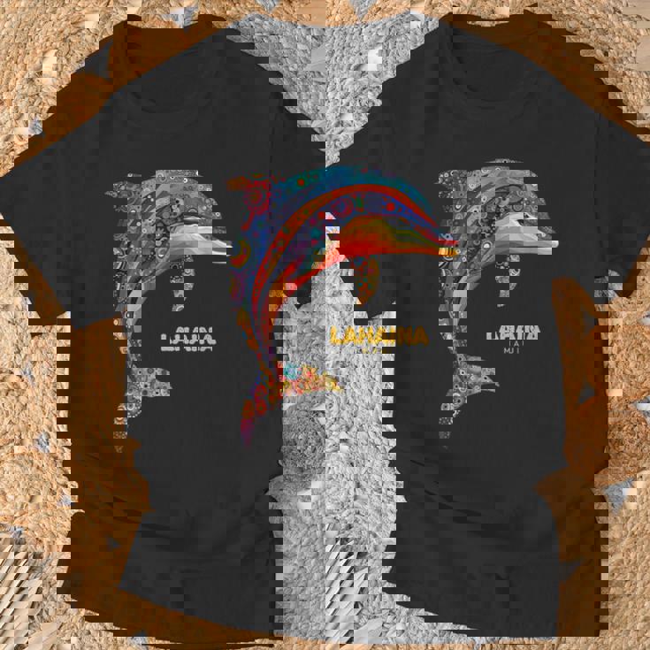 ラハイナ マウイ ハワイ ティー ハワイアン ダイビング バケーション イルカ Tシャツ 高齢者への贈り物