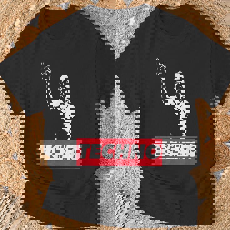 レイバー、Dj、ハードテクノパーティー、フェスティバルのためのテクノバイキング Tシャツ 高齢者への贈り物