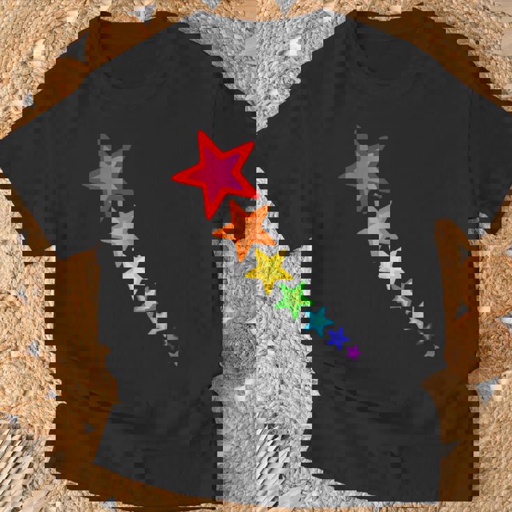 レインボーカラーの星。 Tシャツ 高齢者への贈り物
