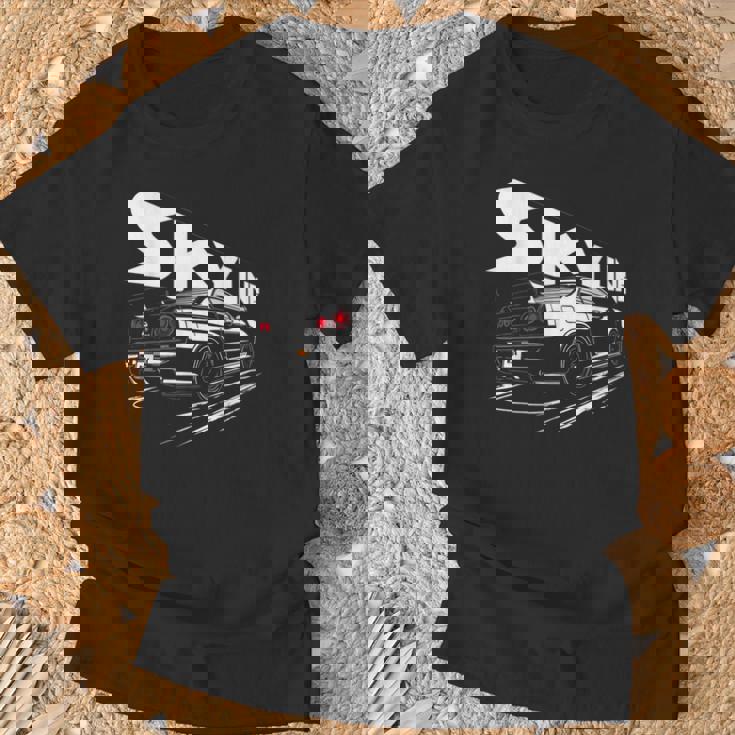 レトロ Jdm 日本語 ドリフト レーシング チューニング カー レジェンド スカイラインr34 Tシャツ 高齢者への贈り物