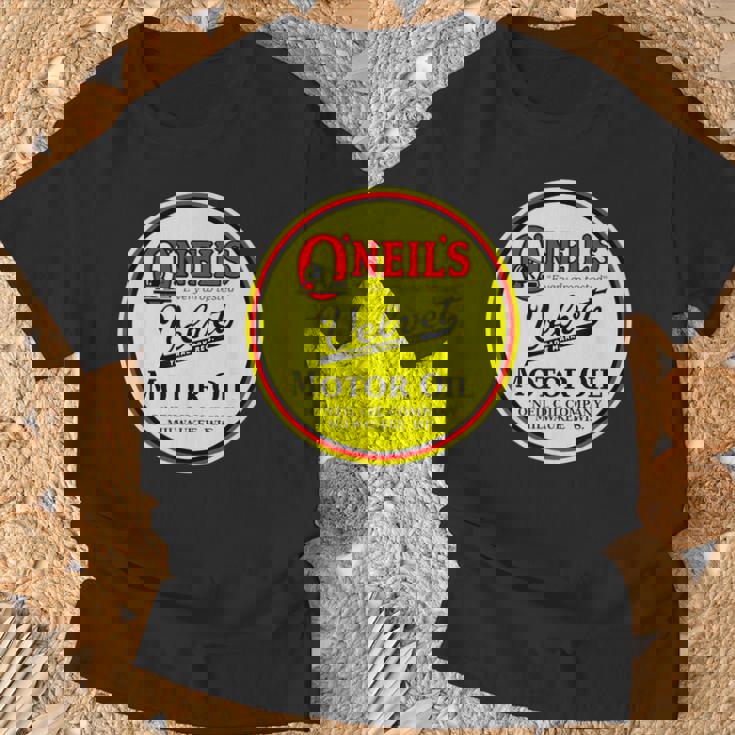 レトロ ヴィンテージ ガソリンスタンド オニールズ モーターオイル 車 バイク ガレージ Tシャツ 高齢者への贈り物