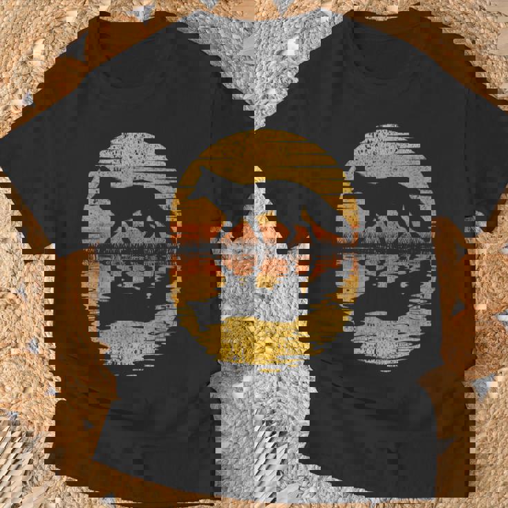 レトロ ヴィンテージ キツネ 反射 70年代 80年代 犬 動物 Tシャツ 高齢者への贈り物