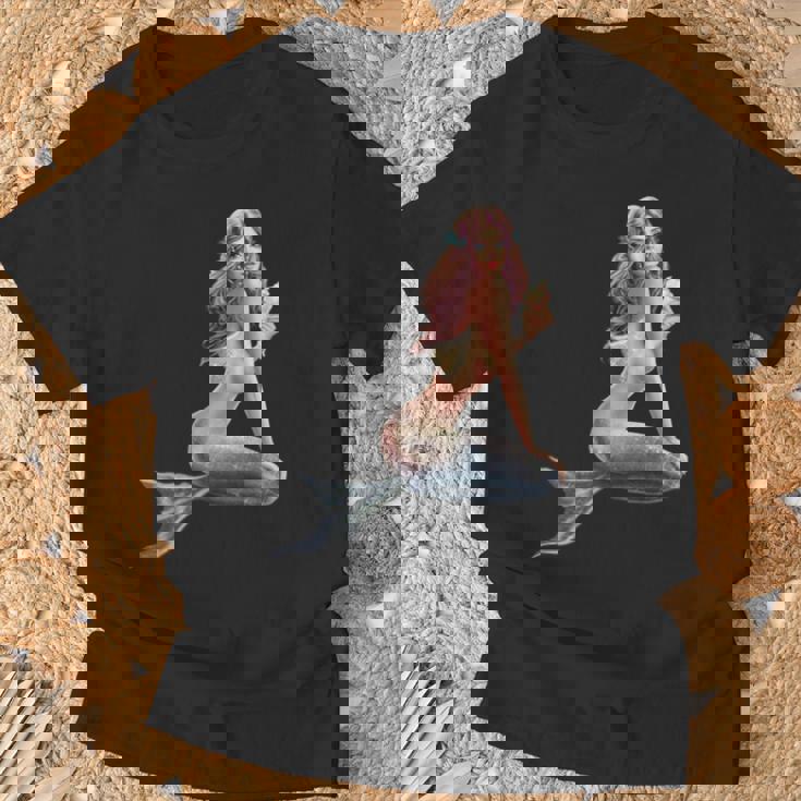 レトロ ヴィンテージ ピンナップ ガール マーメイド Tシャツ 高齢者への贈り物