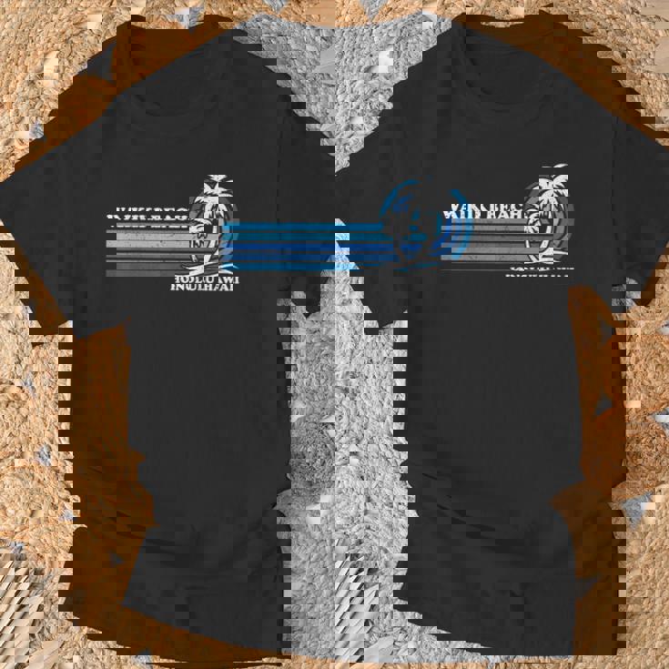 レトロ ヴィンテージ 家族旅行 ホノルル ハワイ ワイキキ ビーチ Tシャツ 高齢者への贈り物