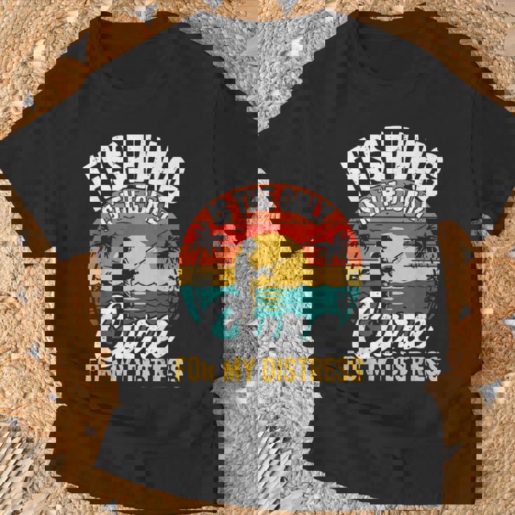 レトロ 釣り療法 メンタルヘルス ストレス解消 フィッシャーマン Tシャツ 高齢者への贈り物