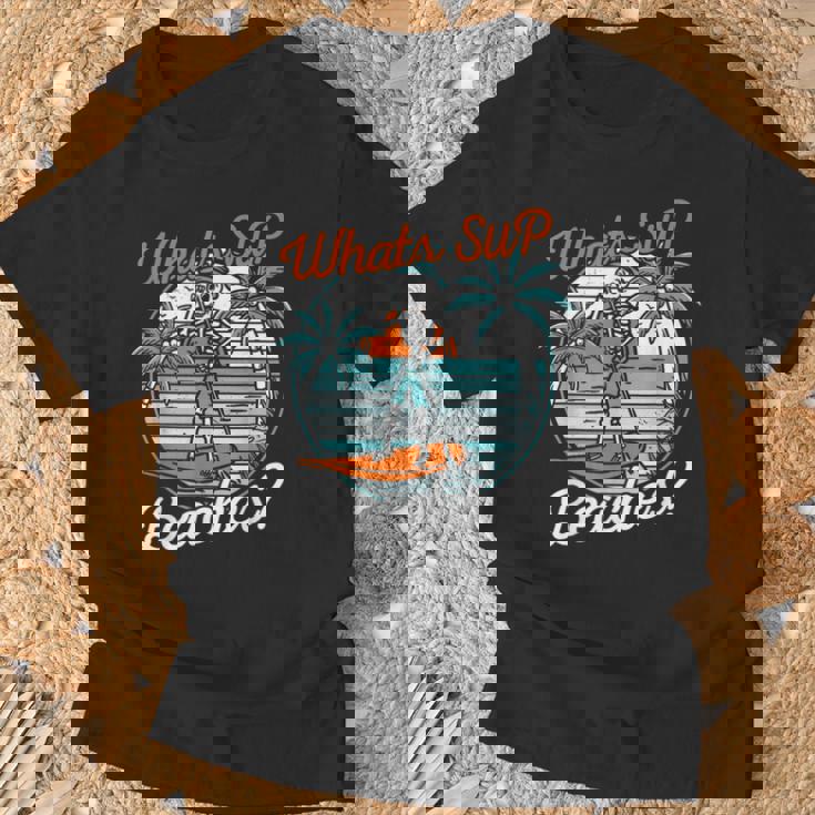 レトロup スタンドアップパドルボード スケルトンup ビーチとは Tシャツ 高齢者への贈り物