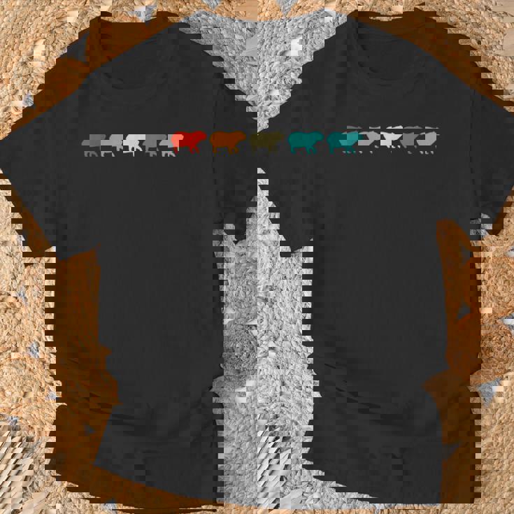 レトロなカピバラシルハウトデザイン カピバラミームげっ歯類 Tシャツ 高齢者への贈り物