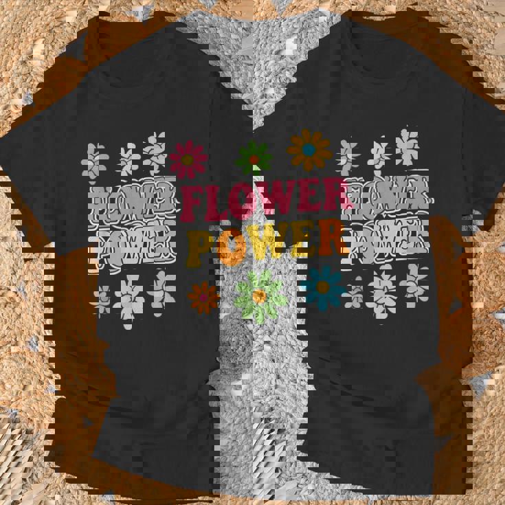 レトロフラワーパワー 60年代 70年代 美的 ヒッピー ボーホースタイル Tシャツ 高齢者への贈り物