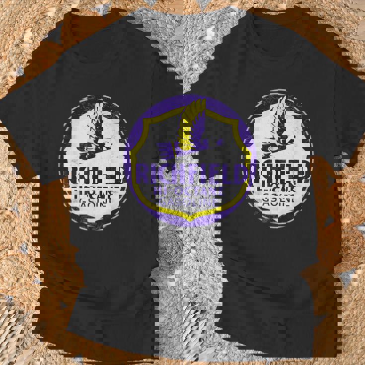 レトロヴィンテージガソリンスタンド リッチフィールドガソリン車 バイクガレージ Tシャツ 高齢者への贈り物