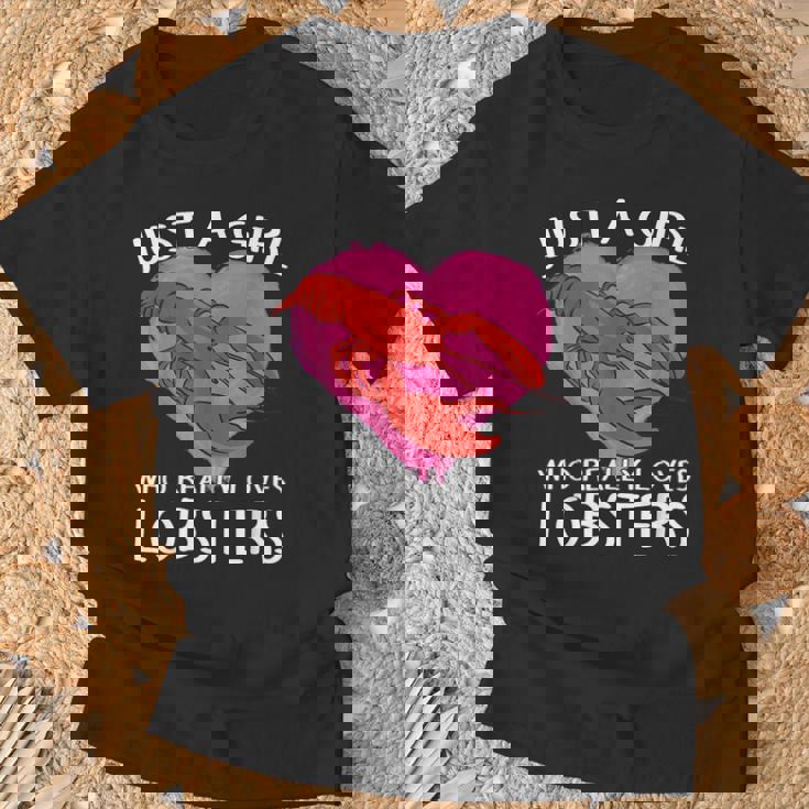 ロブスターが大好きな女の子です。ザリガニ ロブスター Tシャツ 高齢者への贈り物