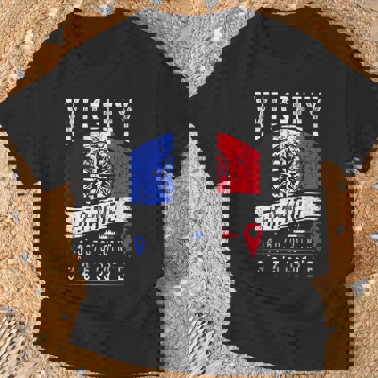 ヴィシー フランス 国旗 Gps座標 Tシャツ 高齢者への贈り物