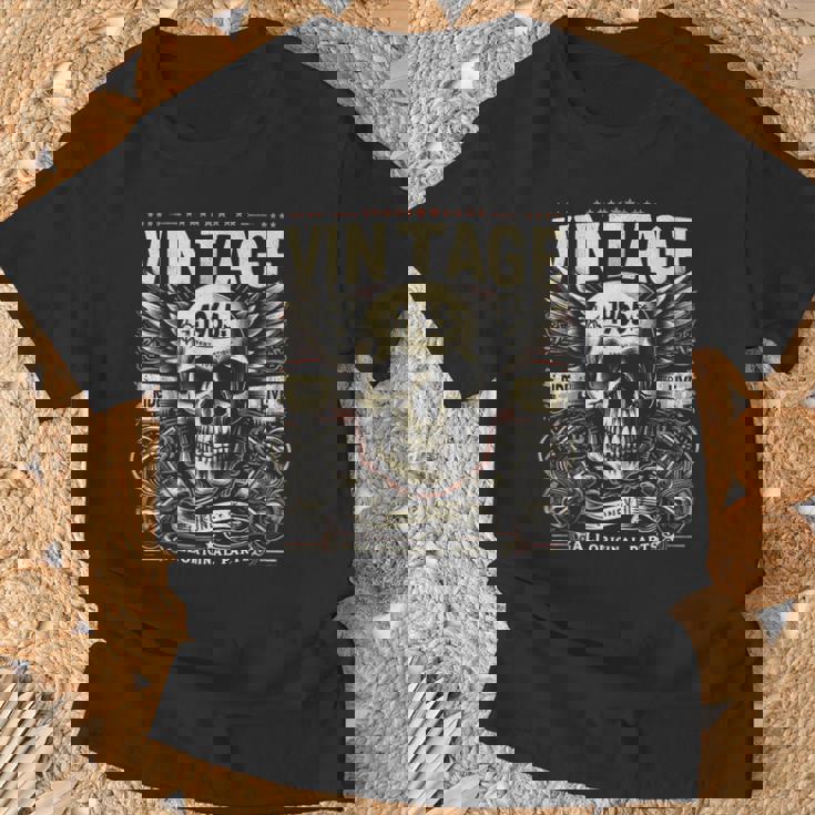 ヴィンテージ 1965 1965年誕生 誕生日 スカル バイカー バイク Tシャツ 高齢者への贈り物