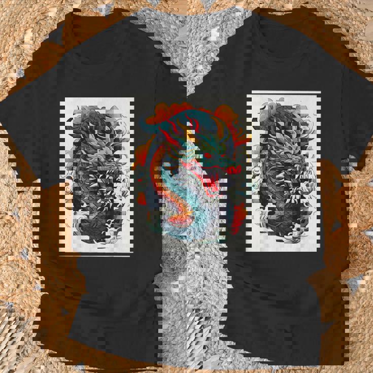 ヴィンテージ タトゥー アート ドラゴン Tシャツ 高齢者への贈り物