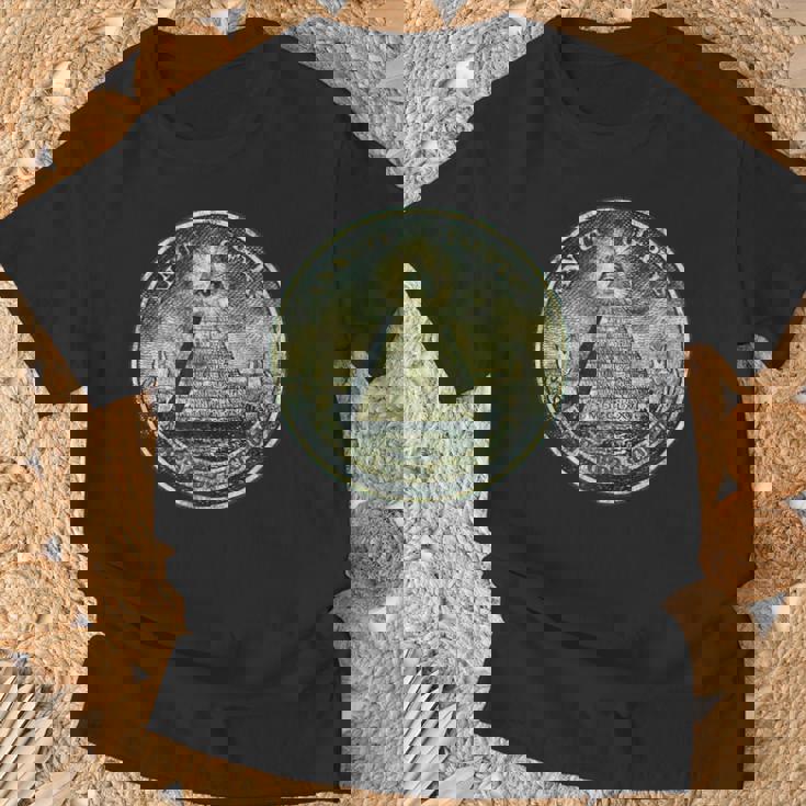 ヴィンテージ ドルビル ノート オールシーイング アイ イルミナティ Tシャツ 高齢者への贈り物