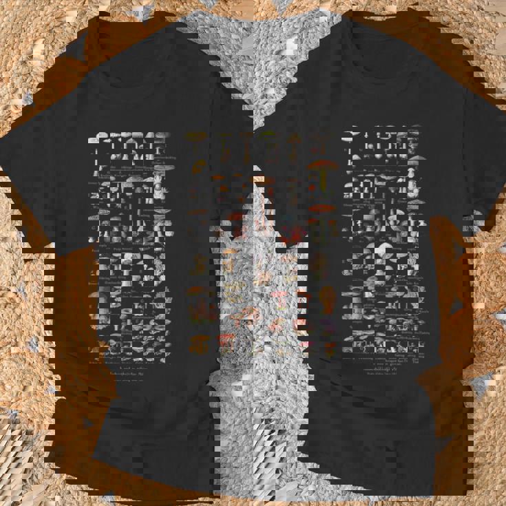 ヴィンテージキノコドイツ語の名前キノコ狩り Tシャツ 高齢者への贈り物