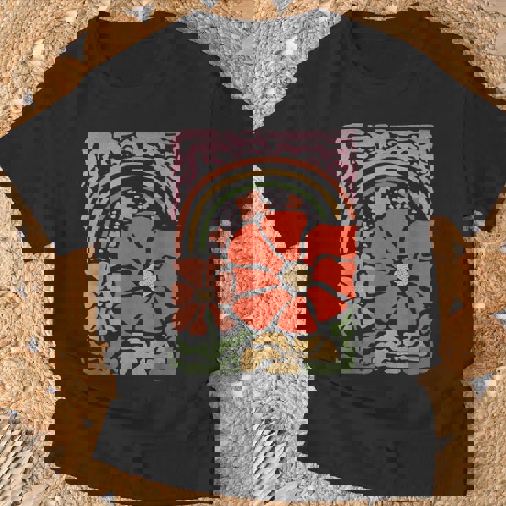 ヴィンテージフラワーレトロルックナチュラルヒッピーバイブ。 Tシャツ 高齢者への贈り物