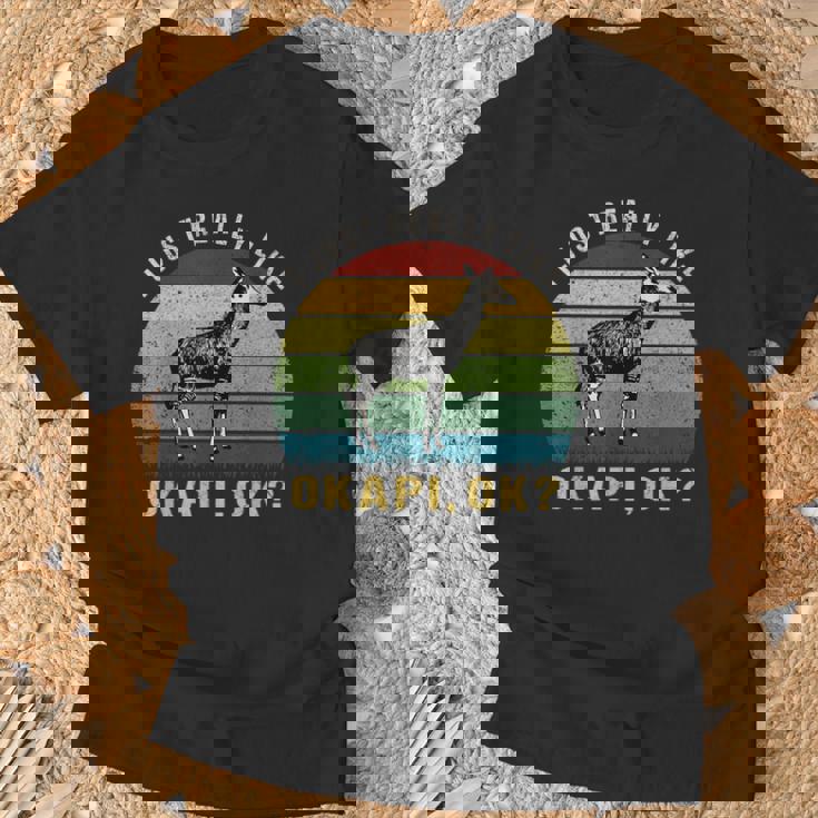 ヴィンテージレトロオカピ動物tシャツ I Just Really Like Okapi Ok Tシャツ 高齢者への贈り物